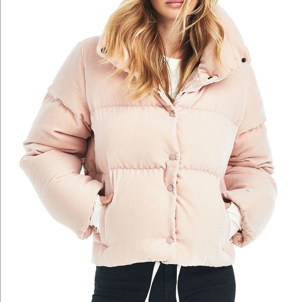 SOLD - SAM. Velvet Pink Puffer Jacket